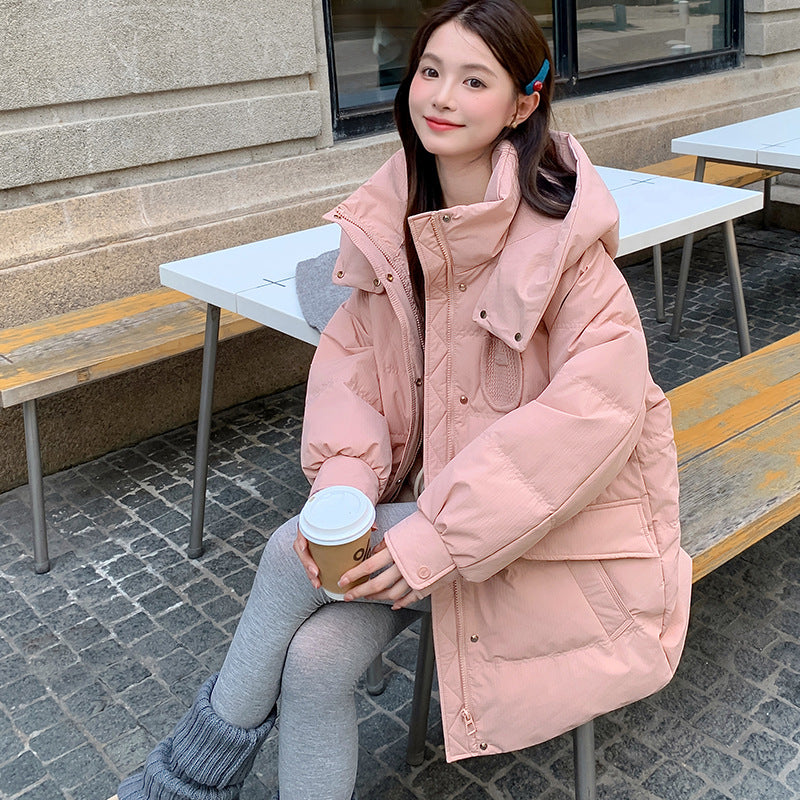 Women's Down Coat with Hood, Plus Size