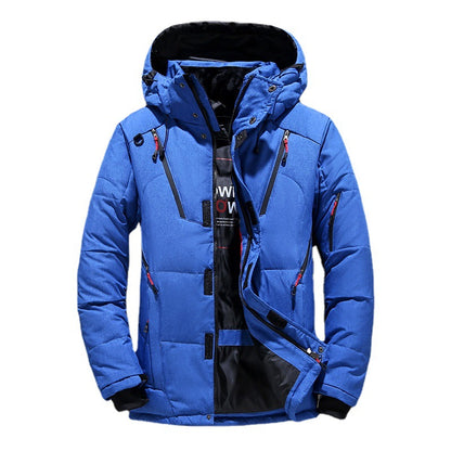 Warm men's down jacket, fitted