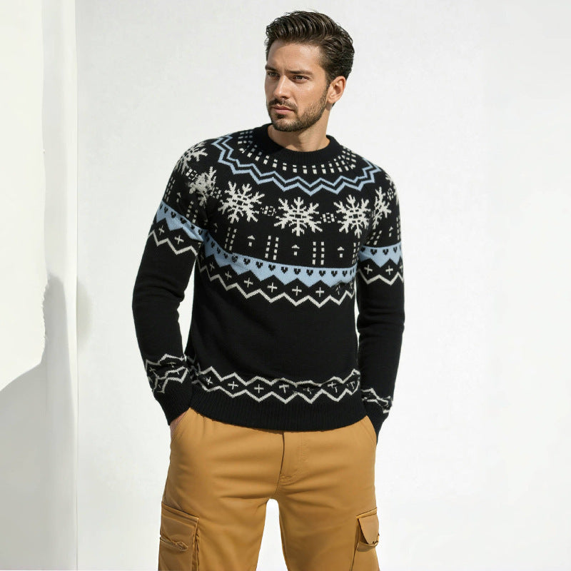 Men's knitted sweater with Fair Isle pattern