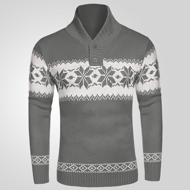 Christmas knit sweater, jacquard pattern, long sleeve