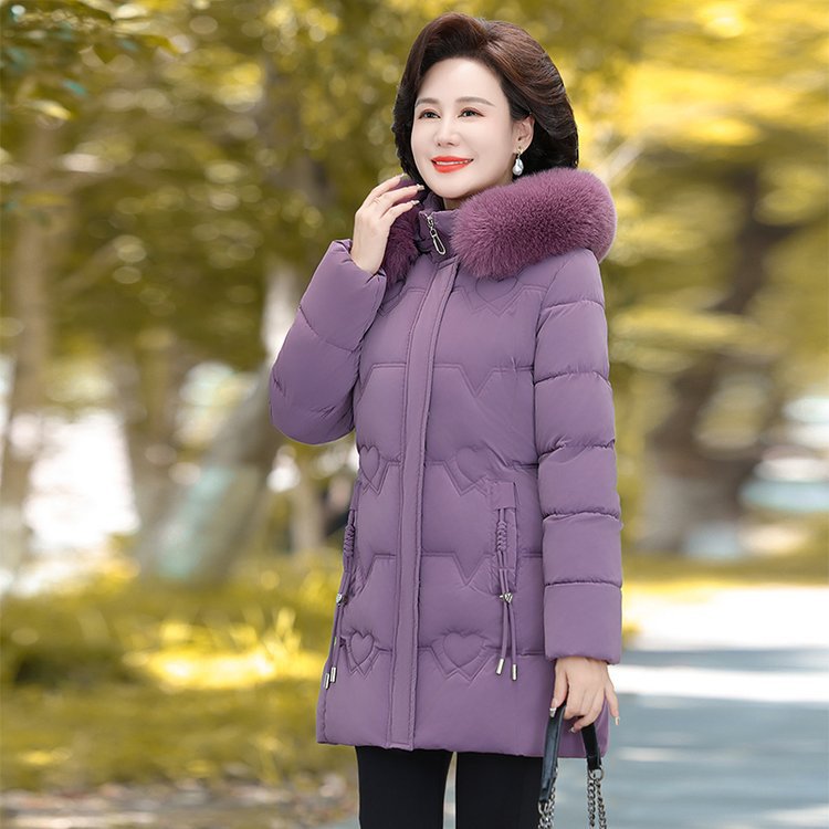 Padded women's winter coat with hood