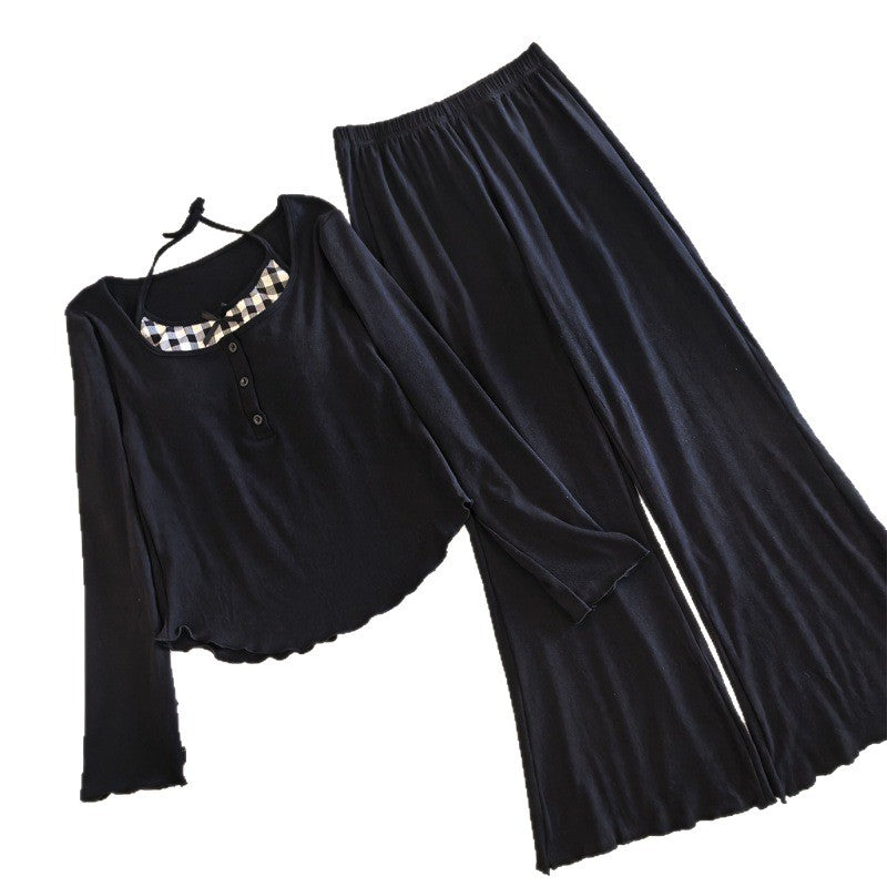 Women's Pajama Set, Long Sleeve, Cotton, with Chest Padding