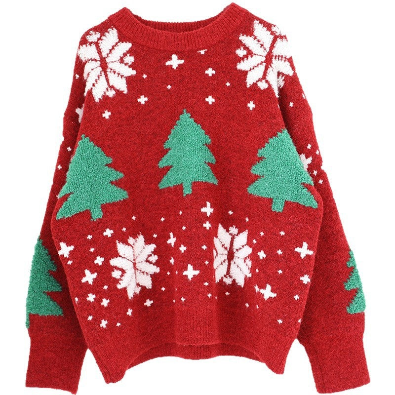 Casual knitted pullover with round neck