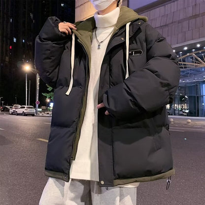Men's winter jacket, hood, padded, loose fit