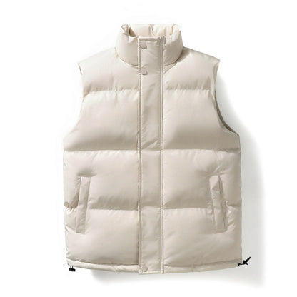 Unisex quilted jacket, stand-up collar, padded, solid color