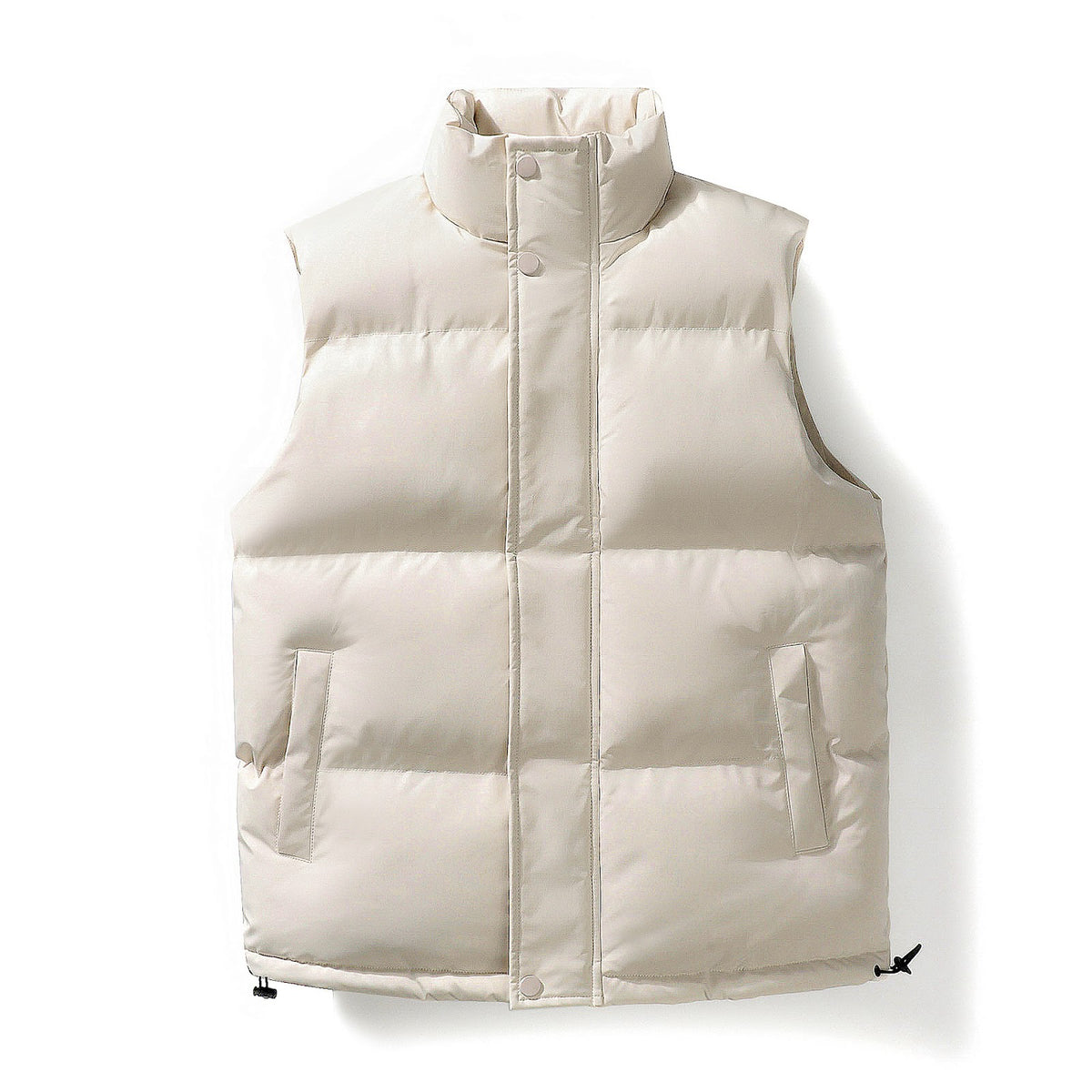 Unisex quilted jacket, stand-up collar, lined, solid color