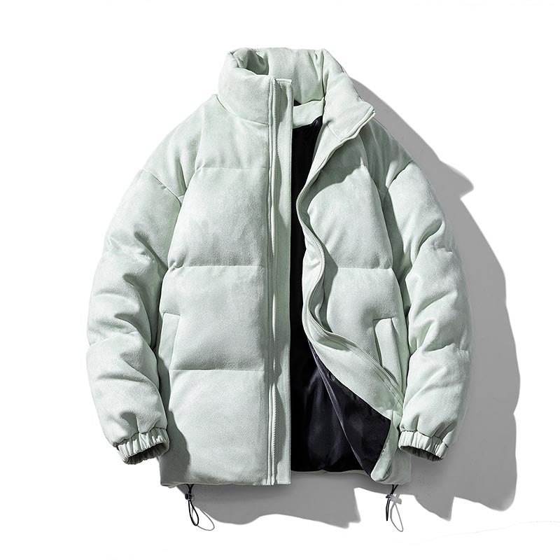 Men's Suede-Look Padded Jacket, loose fit