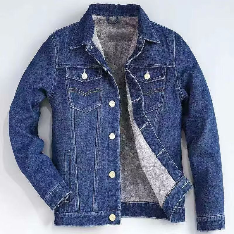 Padded denim jacket for men