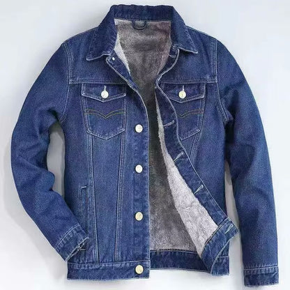 Padded denim jacket for men