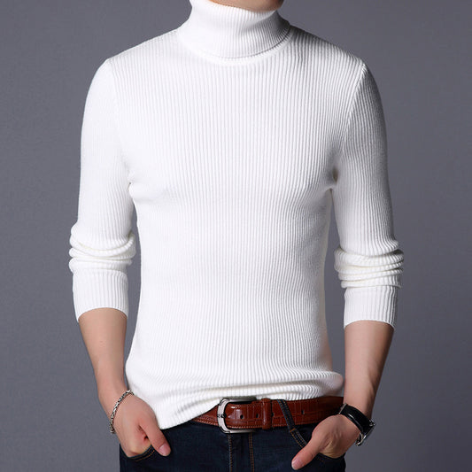 Men's knitted sweater with vertical rib pattern