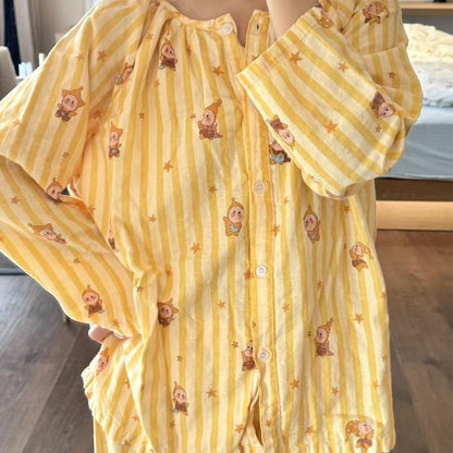 Cotton pajama, double gauze, round neck, women