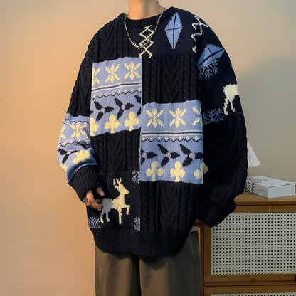Thick knit sweater in retro style