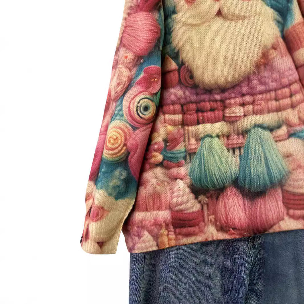 Festive knitted sweater with 3D Christmas design
