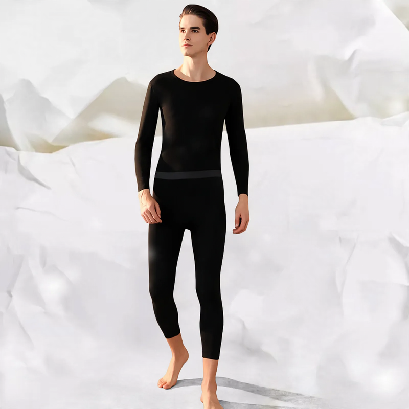 Padded thermal underwear set with knee protection