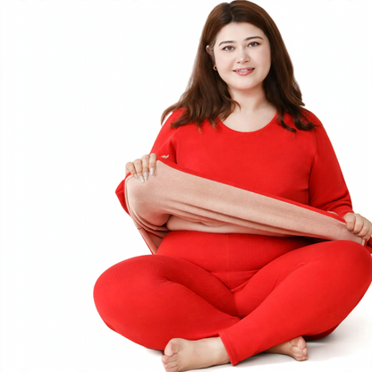 Women's Thermal Underwear Set, Lamb Fleece Imitation, Lined