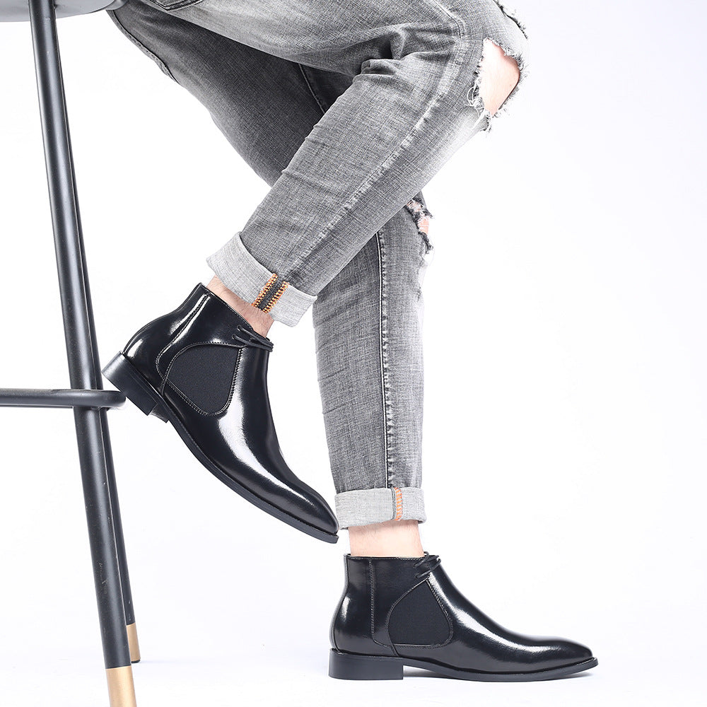 Chelsea boots, PU leather, non-slip, square toe