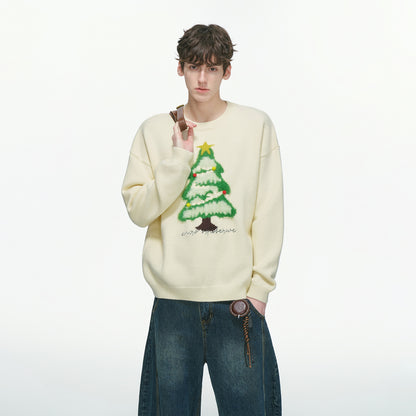 Unisex knitted sweater with Christmas motif