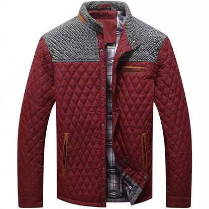 Men's padded jacket, checked, for leisure and sport