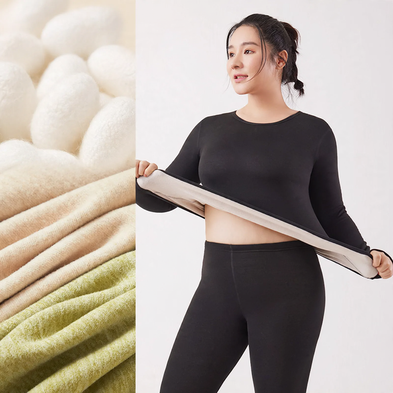 Ladies Thermal Underwear Set, lined, plus sizes