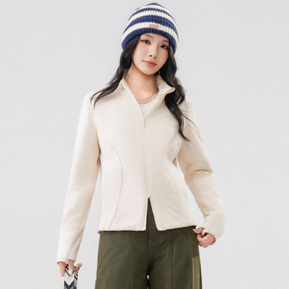 Lightweight unisex quilted jacket with wool filling