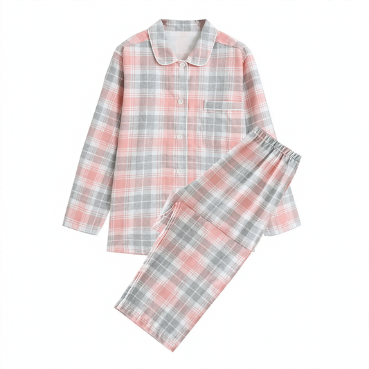 Cotton Pajamas, Flannel, Long Sleeve, Ladies & Gentlemen