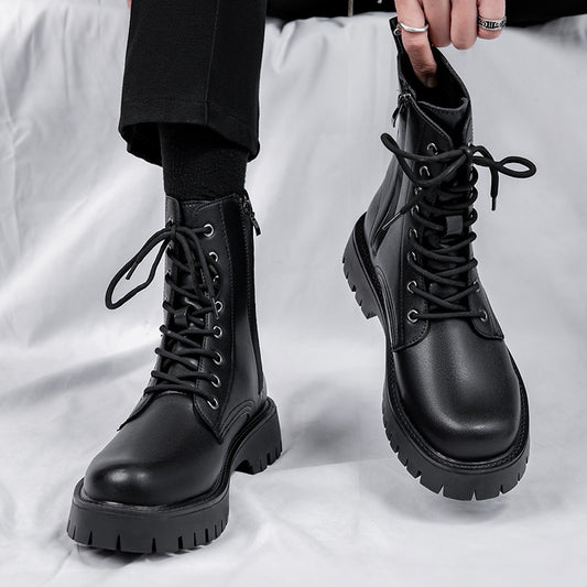 Fashionable men's boots with zipper