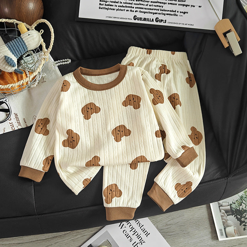 Kids' Pajama Set, Cotton, Jacquard Pattern