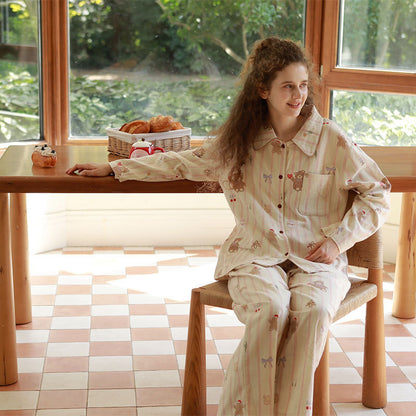 Cozy loungewear set with bear print