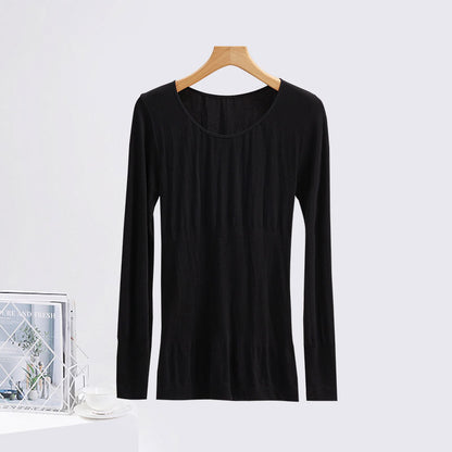 Women's thermal top, fitted, round neck
