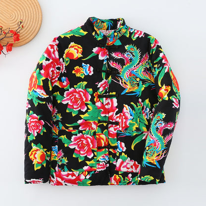 Ladies winter jacket, ethnic style, padded