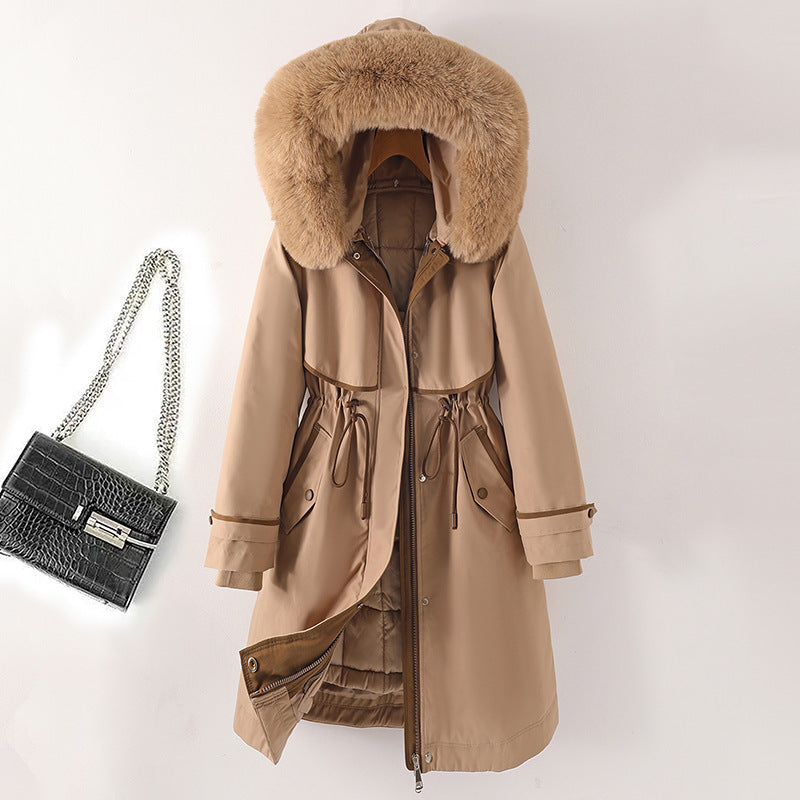 Ladies' parka, medium length, with removable inner lining