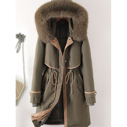 Ladies' parka, medium length, with removable inner lining