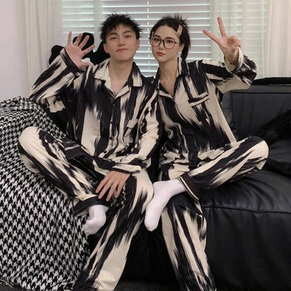 Cartoon Pajama Set for Couples, Long Sleeve