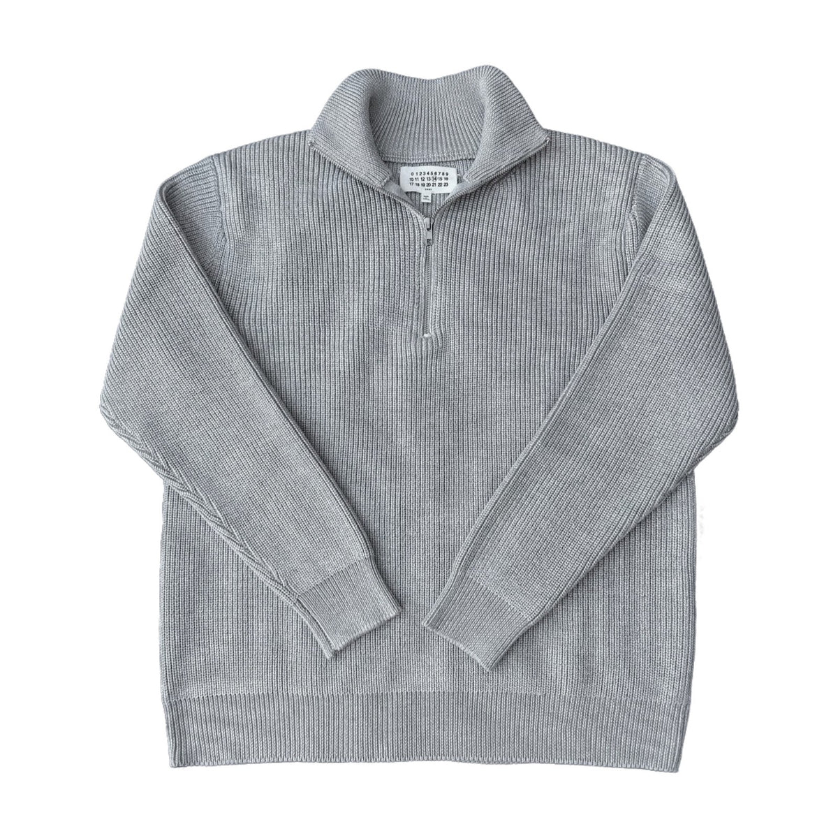 Unisex knitted pullover with zipper, cotton blend