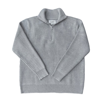 Unisex knitted pullover with zipper, cotton blend