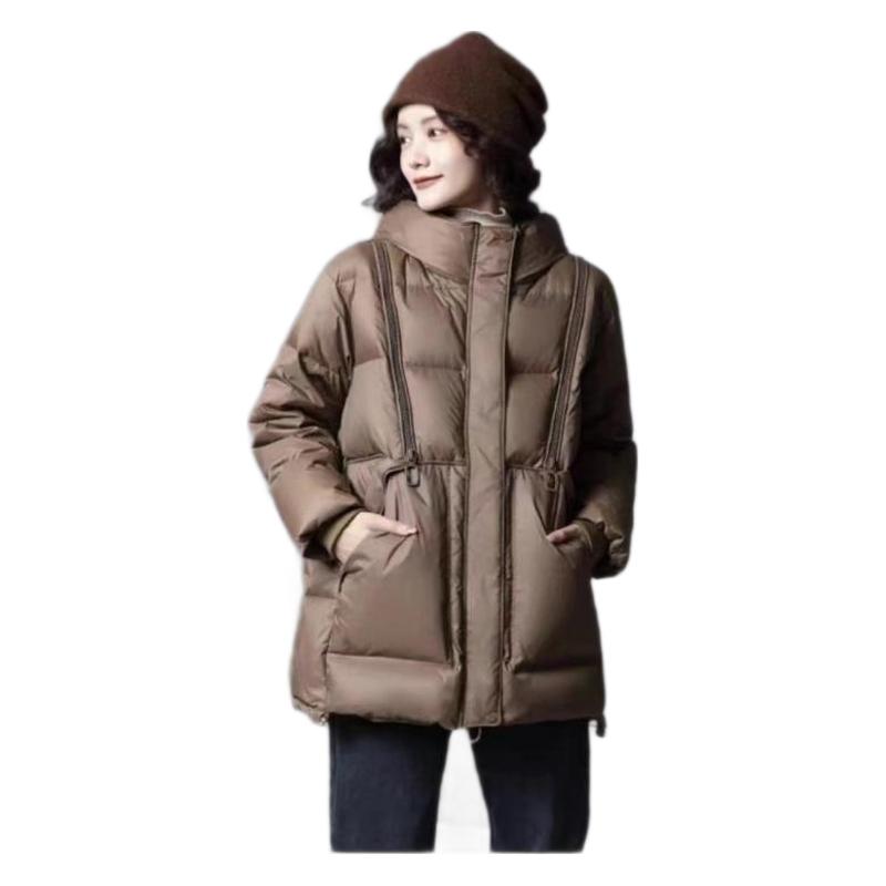 Modern down jacket with hood for women