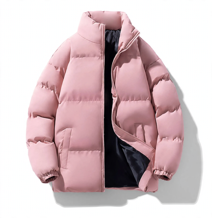Padded men's winter jacket with stand-up collar