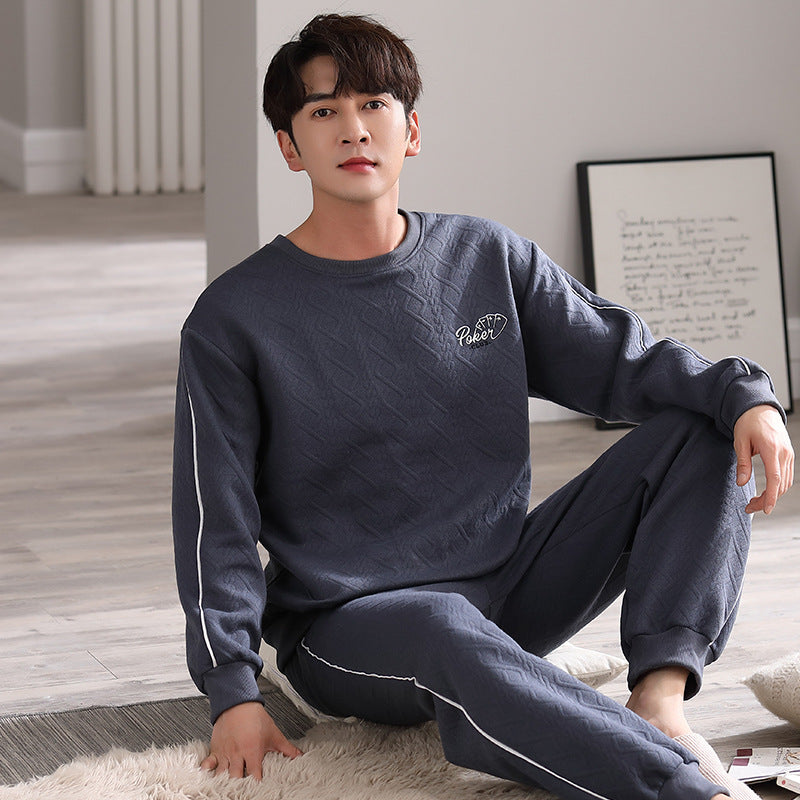 Padded men's pajama set, warm and comfortable