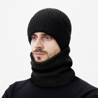 Knit hat and neck warmer set, One size