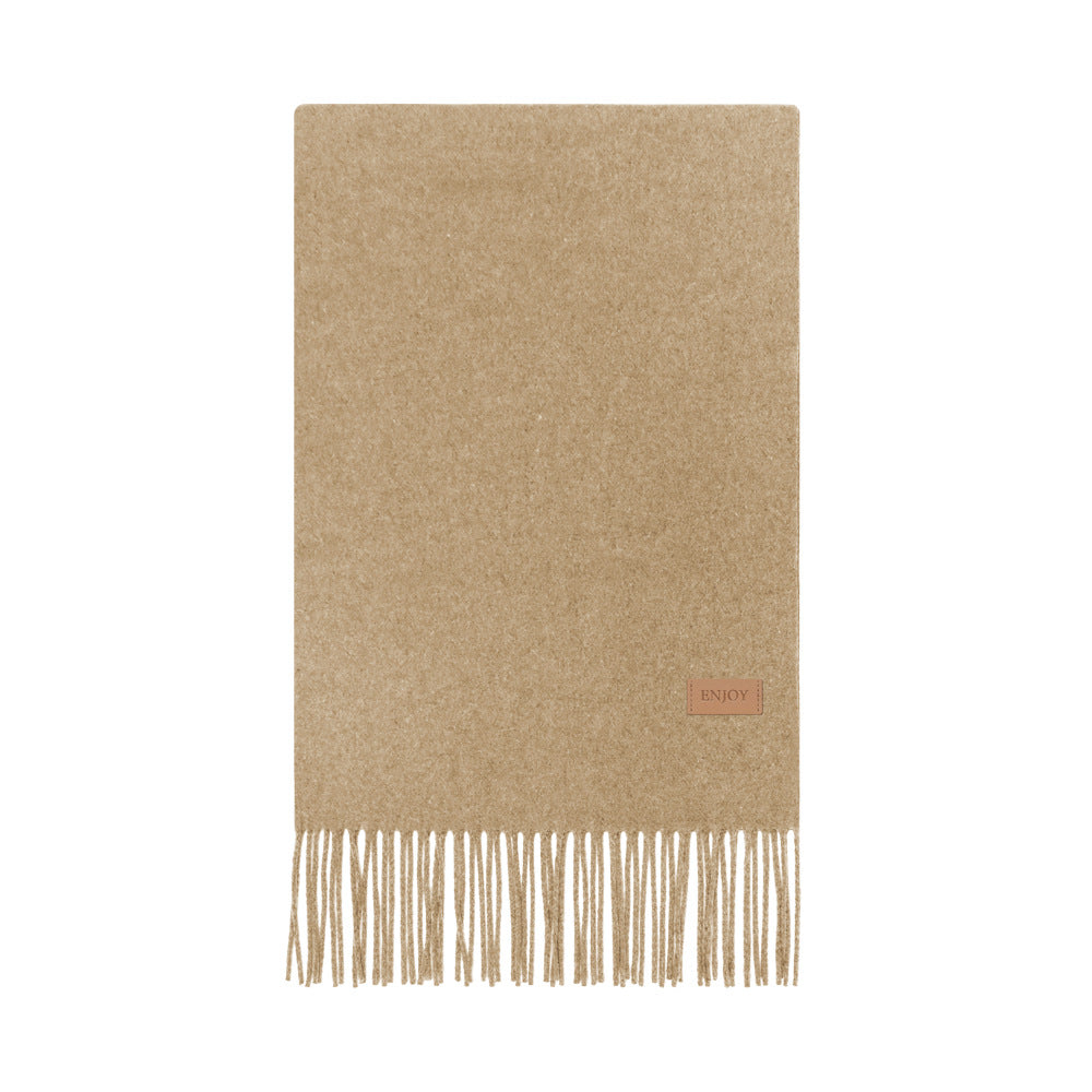 Merino wool blend knitted scarf, 200x35 cm