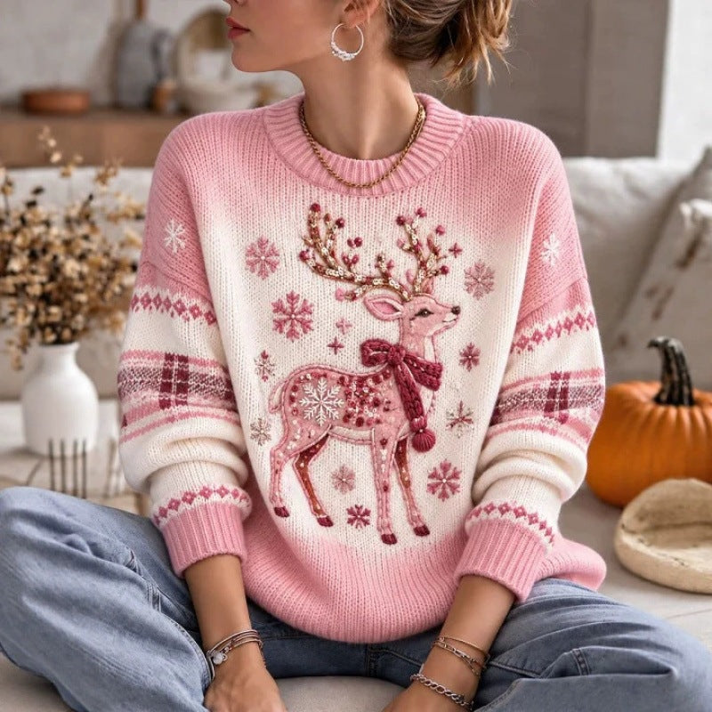 Women’s Christmas sweater with 3D print