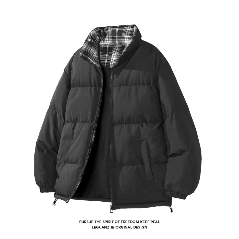 Men's quilted jacket with stand-up collar, padded