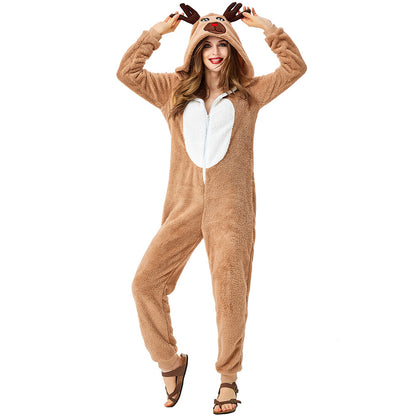 Playful reindeer pajamas for women