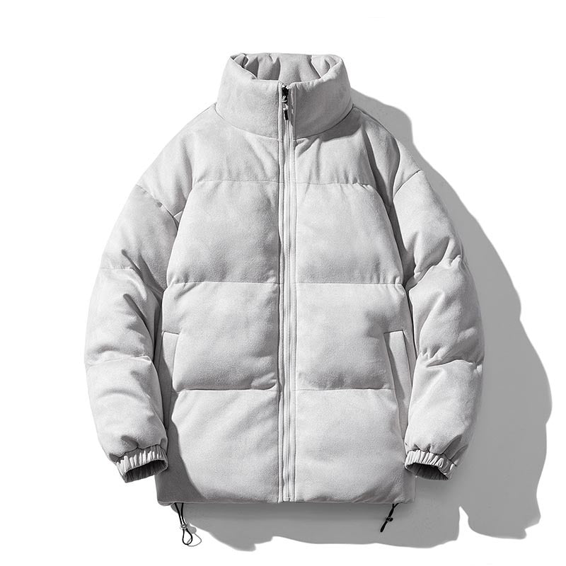 Men's Suede-Look Padded Jacket, loose fit