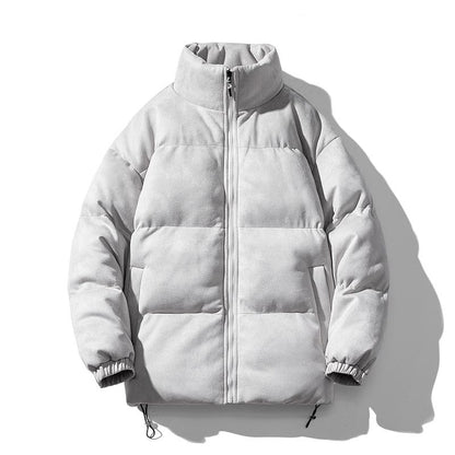 Men's Suede-Look Padded Jacket, loose fit