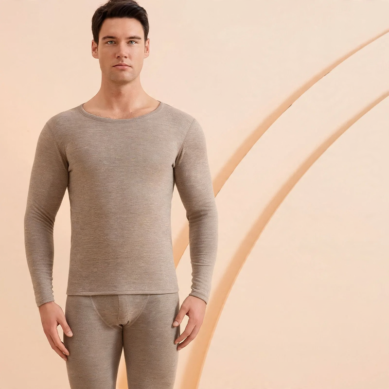 Thermal underwear set made of wool and silk