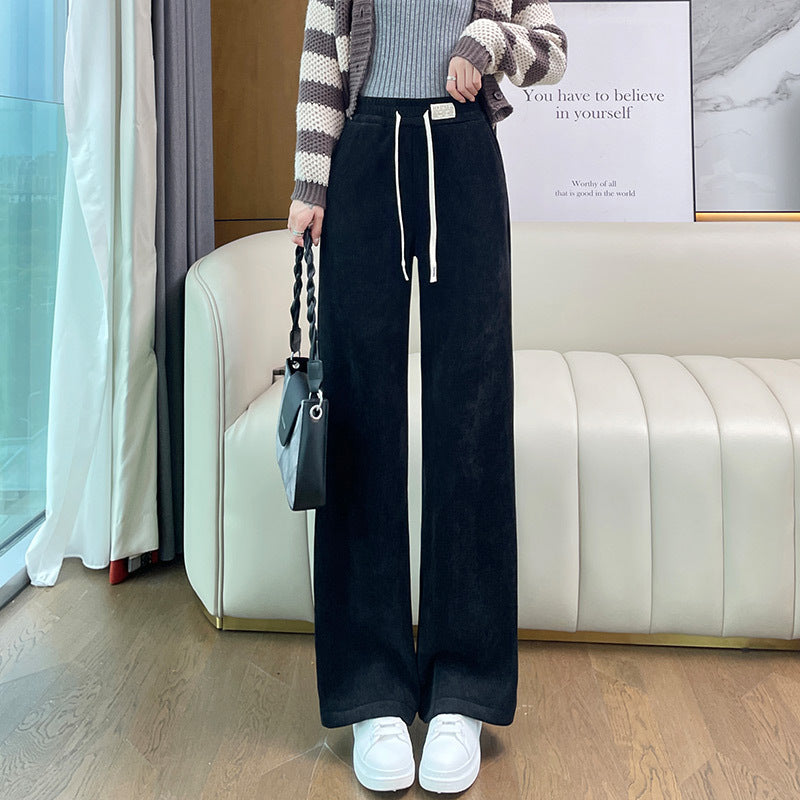 Narrow chenille cord pants for women