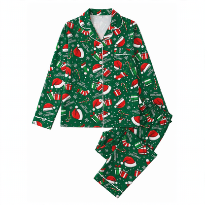 Women's Loungewear, Long Sleeve, Christmas Motif, Milk Silk