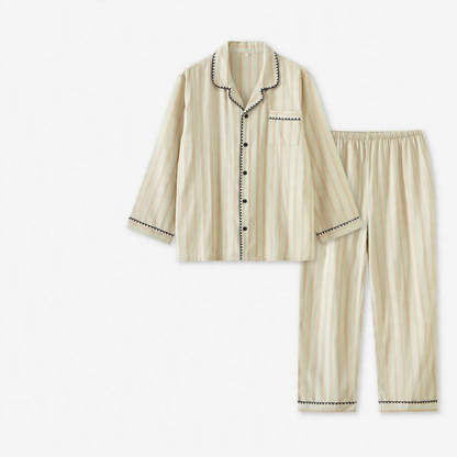 Cotton Pajama Set for Couples, Gauze Fabric