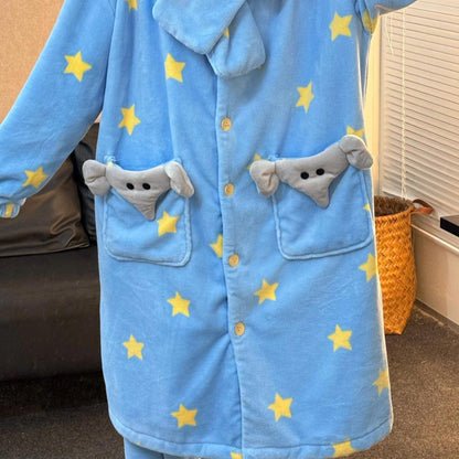 Women's Pajama Set, Flannel, warm, Elephant Design